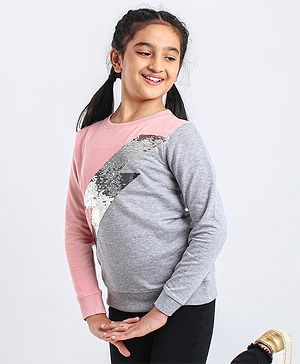 Pine Kids Biowashed Full Sleeves Sweatshirts - Pink