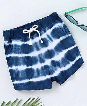 Babyhug Tie Dye Knit Shorts - Navy