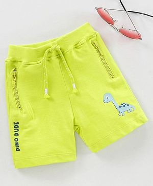 Babyhug Mid Thigh Shorts Dino Print - Lime Yellow