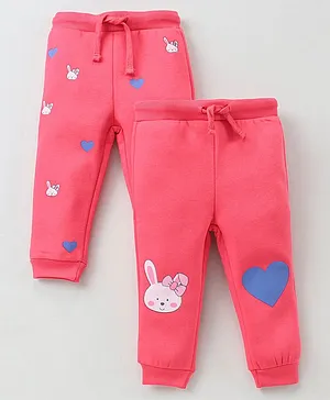 ToffyHouse Full Length Lounge Pants Bunny Print - Pink