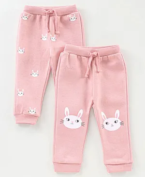 ToffyHouse Full Length Lounge Pants Bunny Print Pack of 2 - Pink