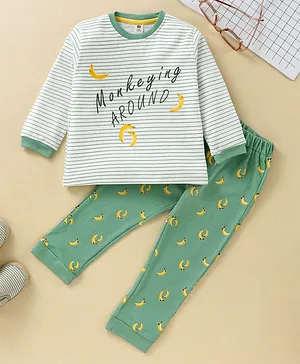 ToffyHouse Full Sleeves Pyjama Set - Green