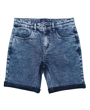 Kiddopanti Solid Denim Shorts -  Blue