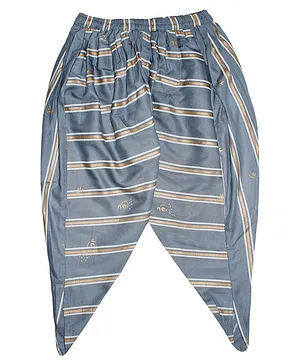 Kiddopanti Striped Dhoti Pants - Grey