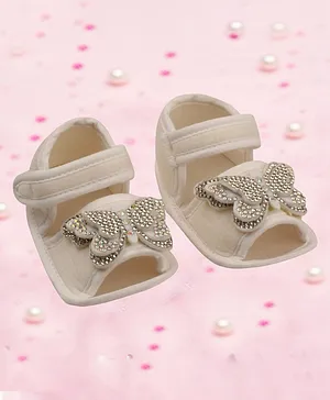 Coco Candy Studded Butterfly Detailing Sandals Style Booties - Off White