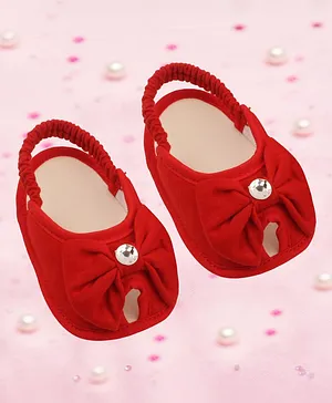 Coco Candy Bow Detailing Booties - Red