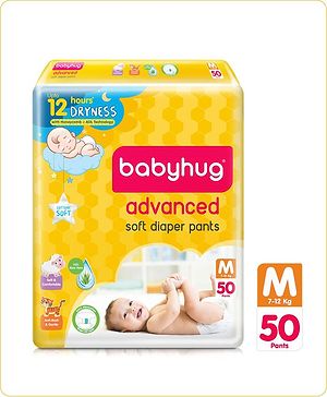 Babyhug Advanced Pant Style Diapers Medium (M) Size - 50 Pieces