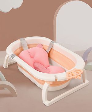Babyhug Foldable Bathtub with Cushion (Colour May Vary)