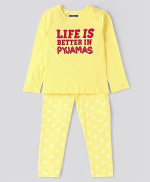 Pine Kids GIRLS Full Sleeves Night Suit 6-7Y Multi-Color