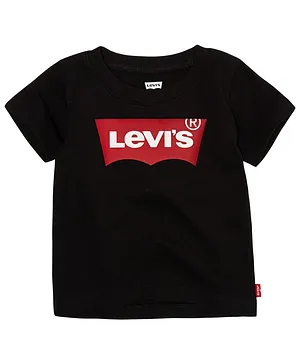 Levi's® Half Sleeves Logo Print Tee - Black