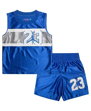 Jordan Sleeveless Logo Print Tee With Shorts - Blue