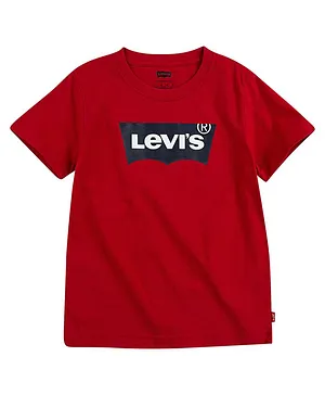Levi's® Half Sleeves Brand Logo Print Tee  -  Red