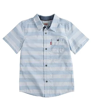 Levi's® Half Sleeves Striped Shirt - Light Blue