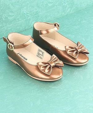 Pine Kids Party Wear Ballerina Bow Applique - Bronze