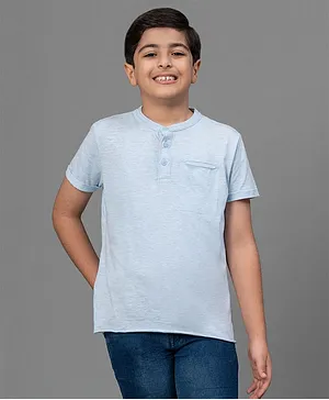 Red Tape Half Sleeves Solid Color Tee - Light Blue