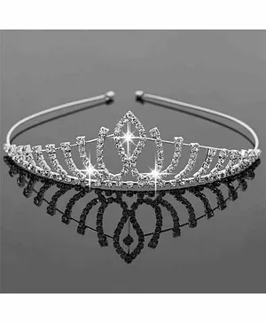 Ziory Embellished Crystal Crown - Silver 