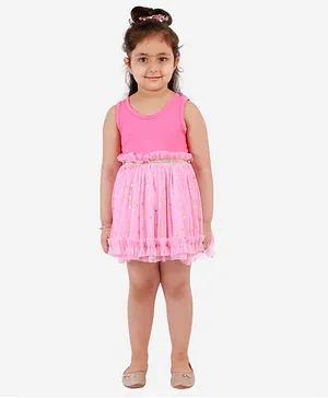 KIDSDEW Star Design Tutu Skirt  - Pink