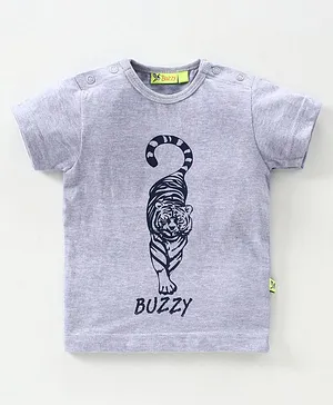 Buzzy Short Sleeves Tiger Print Tee - Violet