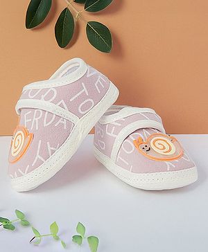 Baby Moo Happy Snail Booties - Purple