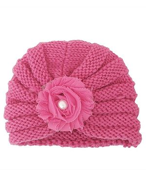 Baby Moo Floral Turban Cap - Pink