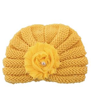 Baby Moo Floral Turban Cap - Yellow