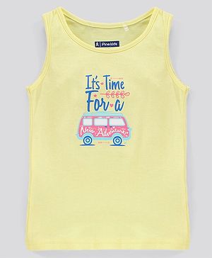 Pine Kids Biowash Sleeveless Top Van Print - Yellow