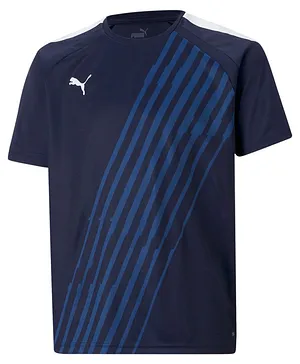 PUMA Half Sleeves T-Shirt Striped - Blue