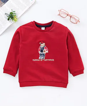 ToffyHouse Full Sleeves Tee Bear Print - Red