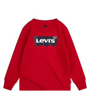 Levi's® Full Sleeves Logo Print Sweatshirt - Red