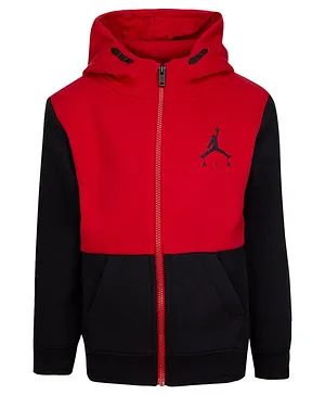 Jordan Full Sleeves Color Blocked Jacket - Red