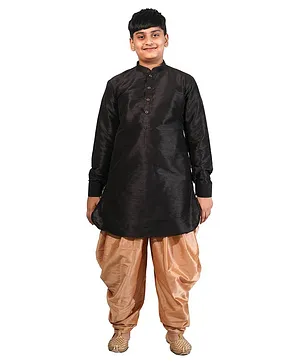 Pehanaava Full Sleeves Solid Kurta With Patiaala - Black