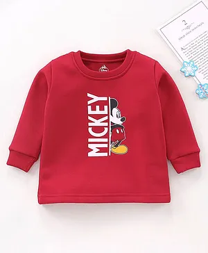 Bodycare Full Sleeves Sweatshirt Mickey Mouse Print - Red