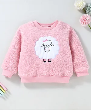 Kookie Kids Full Sleeves Winter Tee Sheep Patch - Pink