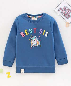 Ollypop Full Sleeves Printed Sweatshirt - Blue