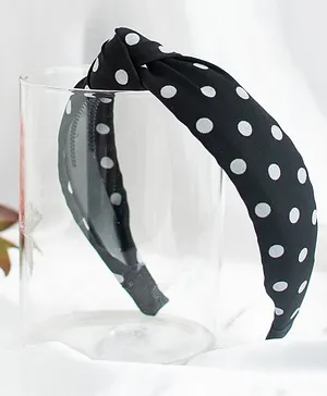 Jewelz Polka Dotted Hair Band - Black