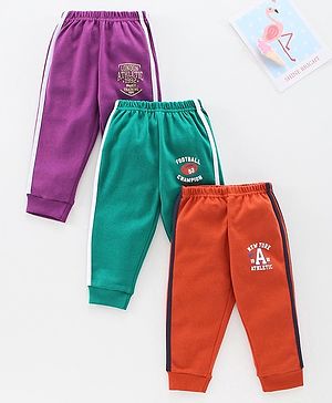 Zero Full Length Lounge Pant Pack of 3 - Orange Green Purple