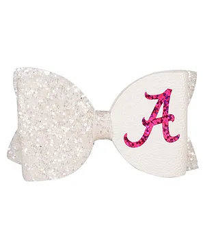 Aye Candy Pearly A Initial Hair Clip - White, Pink