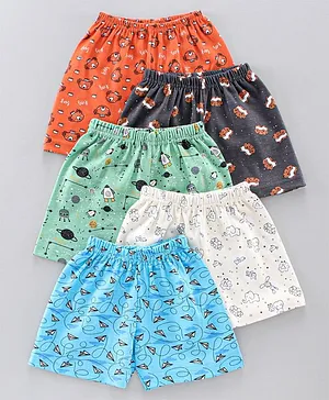 The Boo Boo Club Pack Of 4 Paper Plane & Space Print Shorts - Multi Color