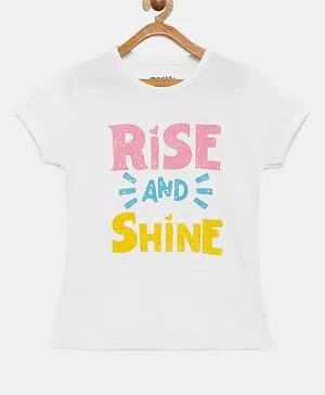 Mackly Short Sleeves Rise And Shine Printed Tee - White