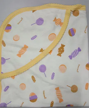 Tinycare Hooded Towel Butterfly Print - Peach