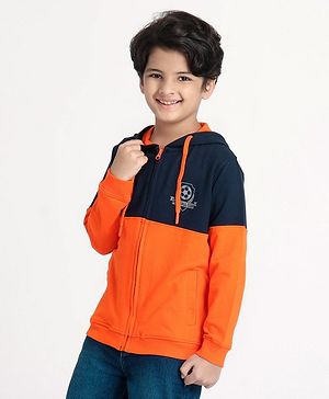 Pine Kids Full Sleeves Sweat Jacket - Orange