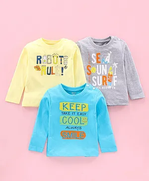 Ohms Full Sleeves Tee Pack Of 3 - Multicolor