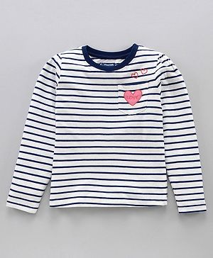 Pine Kids Full Sleeves T-Shirt Striped - Blue & White