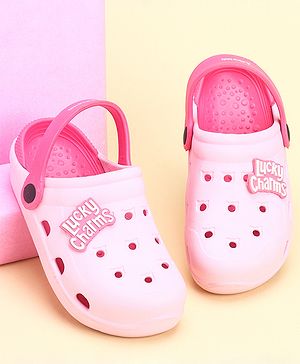 Pine Kids Clogs Text Patch - Light Pink Fuchsia