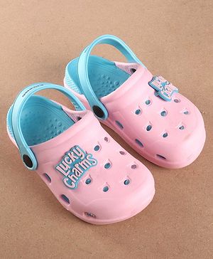 Pine Kids Clogs Text Patch - Light & Dark Pink
