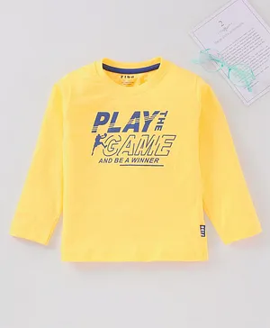 Fido Full Sleeves Tee Play Game Print - Yellow