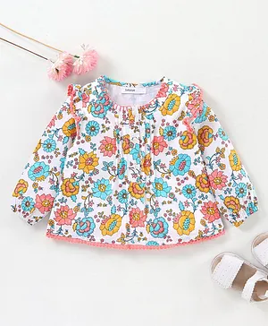 Babyoye Cotton Full Sleeves Top Floral Print - Multicolor