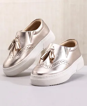 Pine Kids Pull On Casual Chunky Sole Shoes - Golden