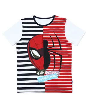 Jack & Jones Junior Half Sleeves Tee Spider Man Print - Red