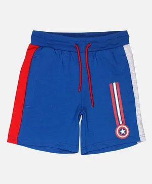 Kidsville Captain America Shield Print Shorts - Blue